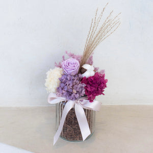 Red / Blue / Purple Preserved Flowers Jar