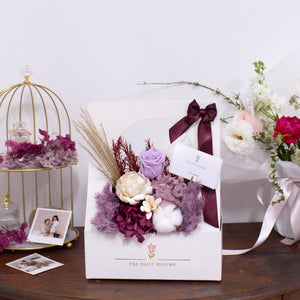 Purple Preserved Hydrangea and Rose BloomBox 